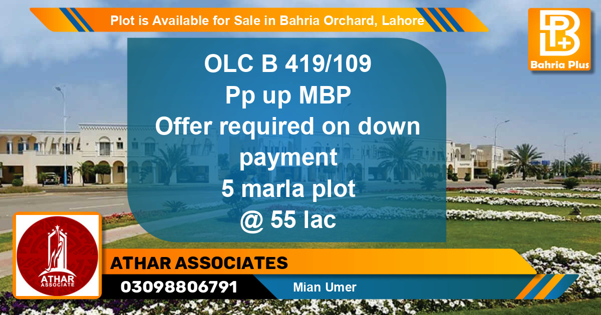 Residential Plot for Sale in Bahria Orchard, Lahore - (BP-91189)