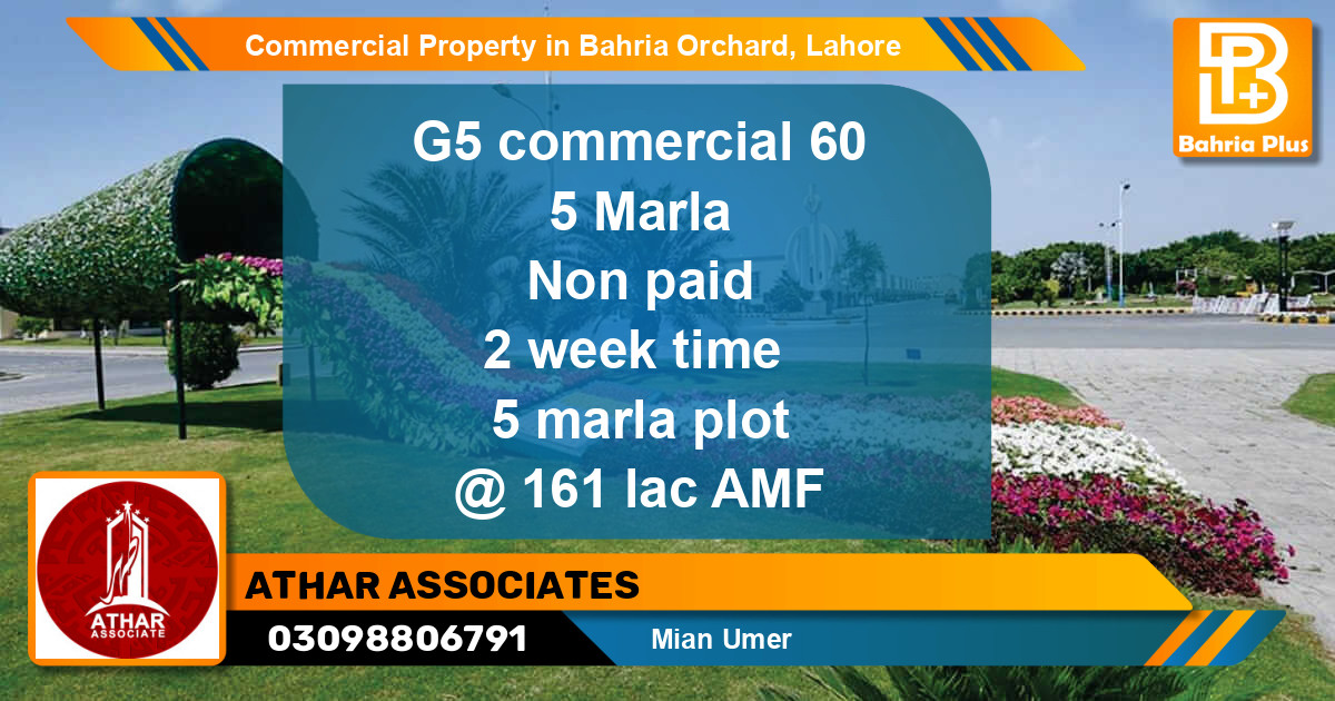 Commercial Property for Sale in Bahria Orchard, Lahore - (BP-91191)