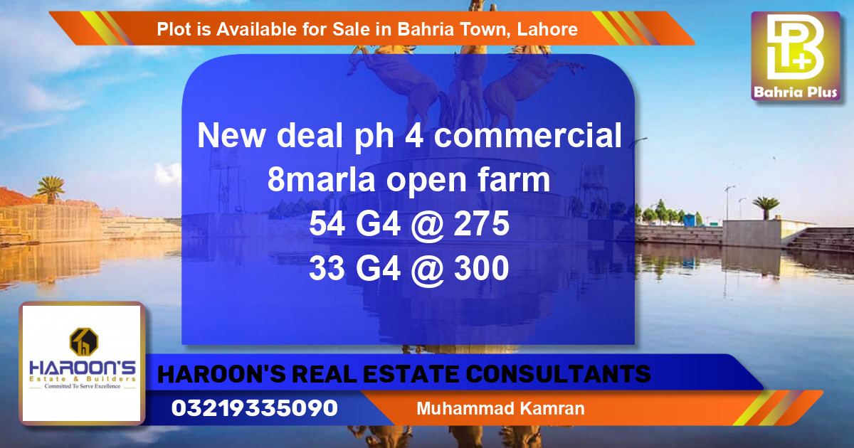 Commercial Plot for Sale in Bahria Town, Lahore - (BP-91216)