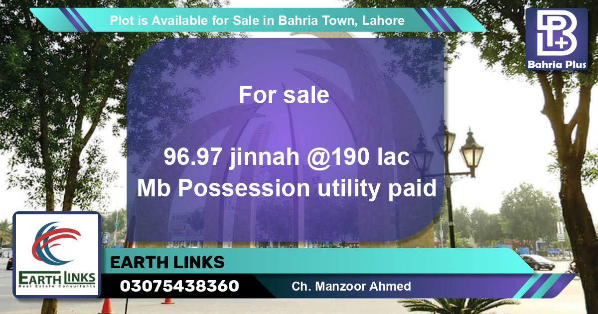 Residential Plot for Sale in Bahria Town, Lahore - (BP-91237)