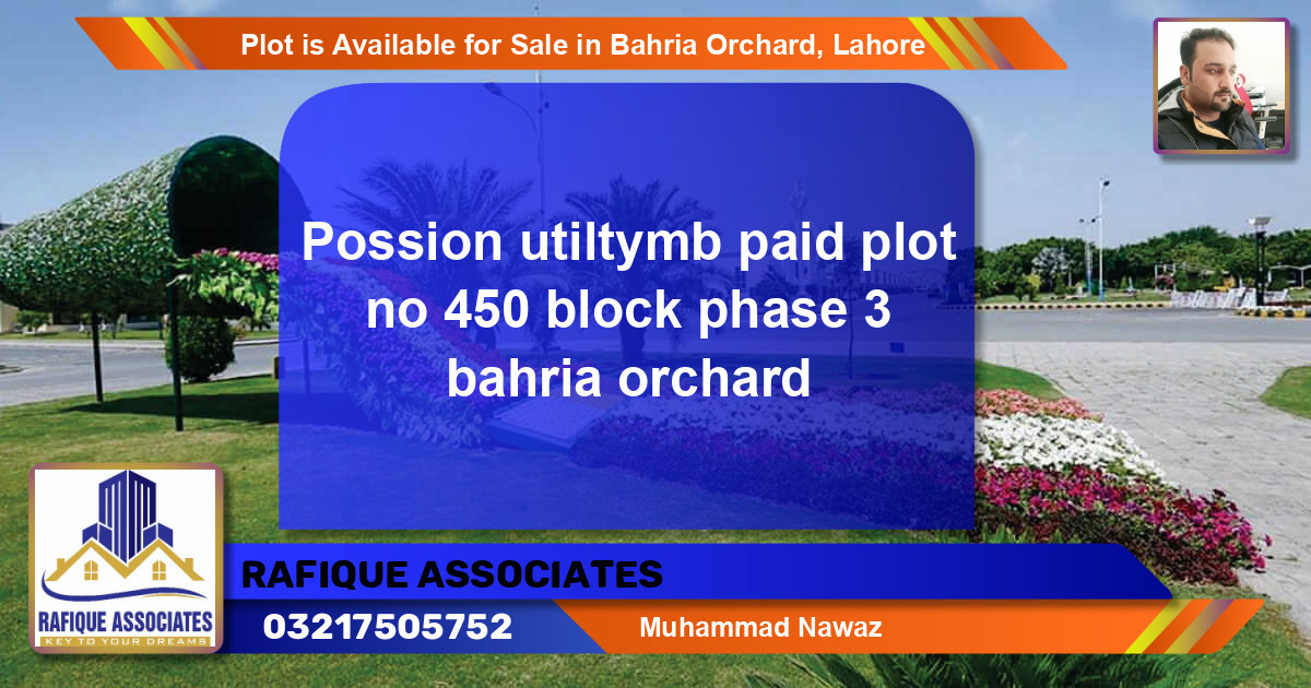 Residential Plot for Sale in Phase 3 -  Bahria Orchard, Lahore - (BP-91268)