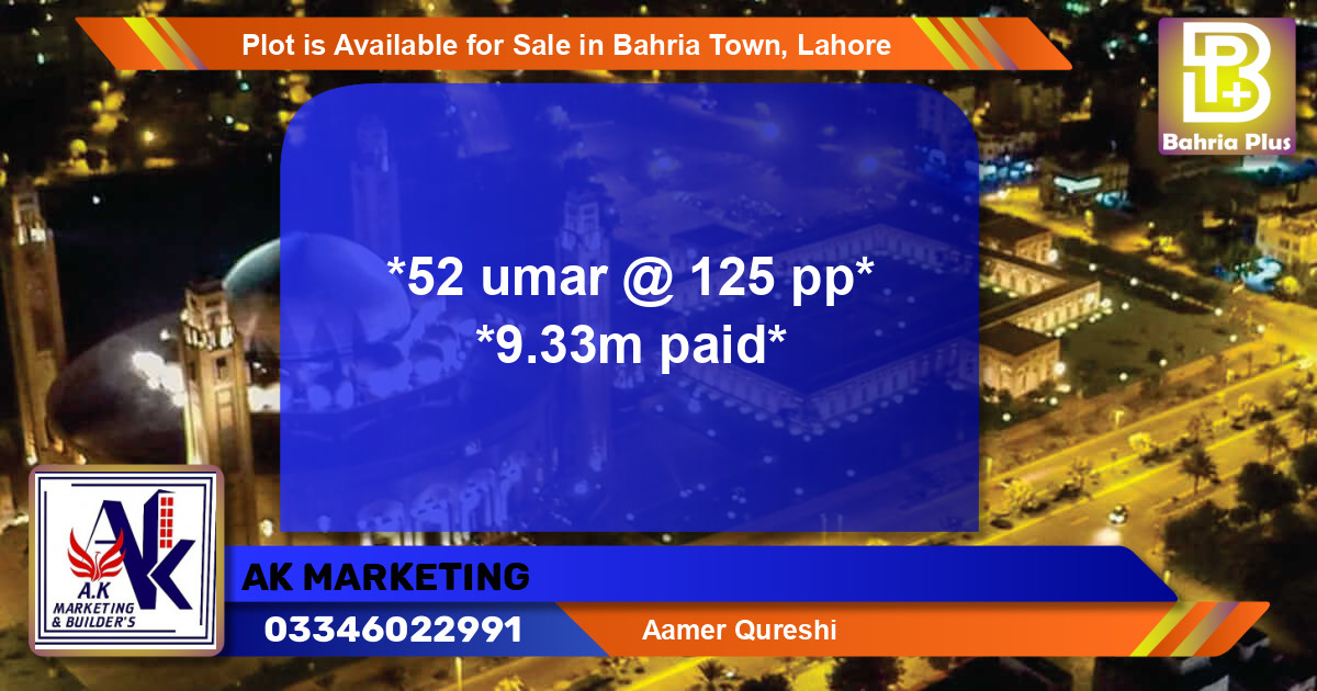 Residential Plot for Sale in Bahria Town, Lahore - (BP-91272)