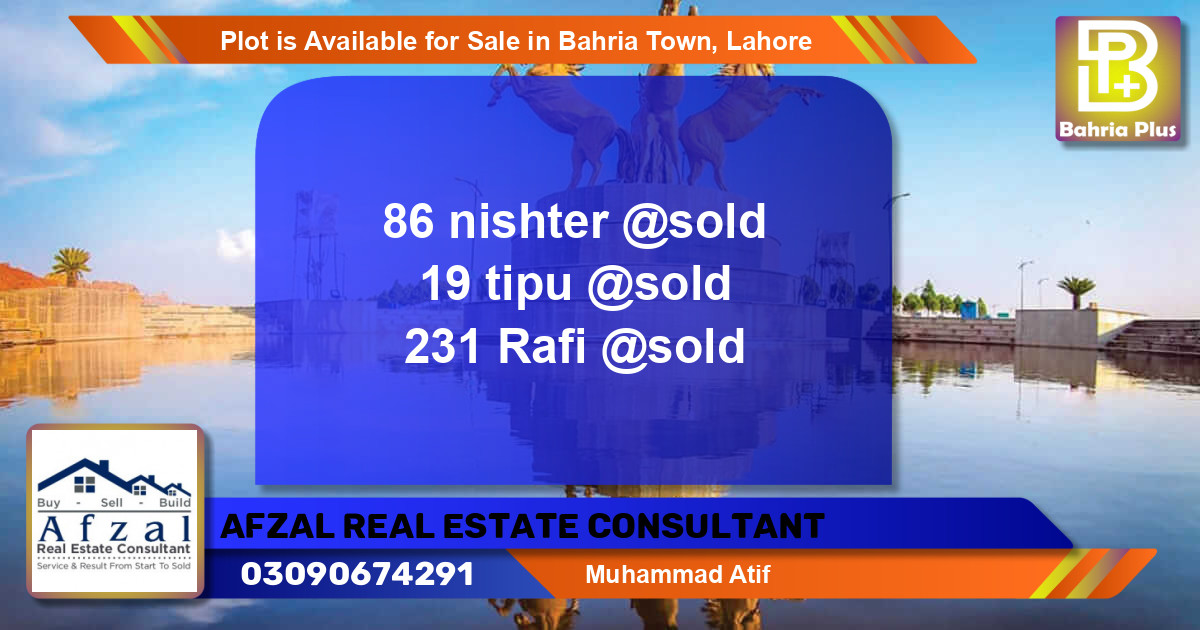 Residential Plot for Sale in Bahria Town, Lahore - (BP-91306)