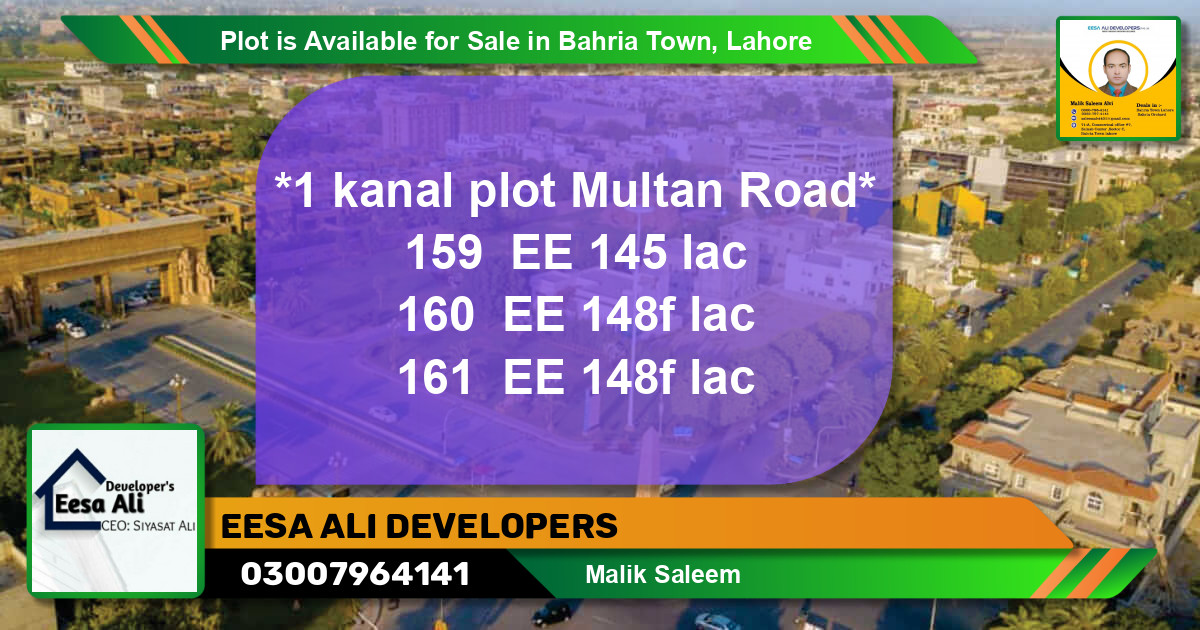 Residential Plot for Sale in Bahria Town, Lahore - (BP-91334)