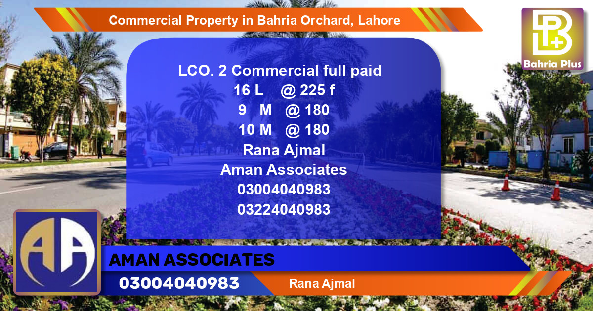 Commercial Property for Sale in Bahria Orchard, Lahore - (BP-91342)