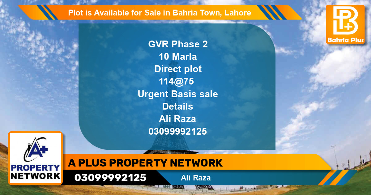 Residential Plot for Sale in Bahria Town, Lahore - (BP-91343)