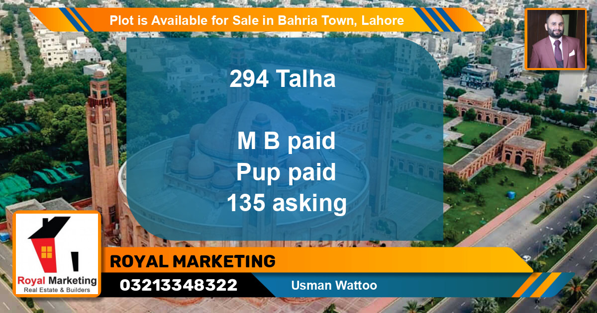 Residential Plot for Sale in Bahria Town, Lahore - (BP-91350)