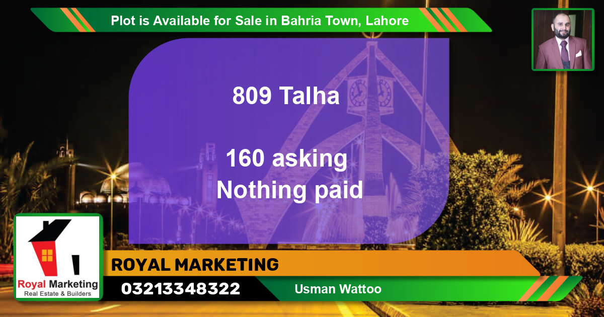 Residential Plot for Sale in Bahria Town, Lahore - (BP-91351)