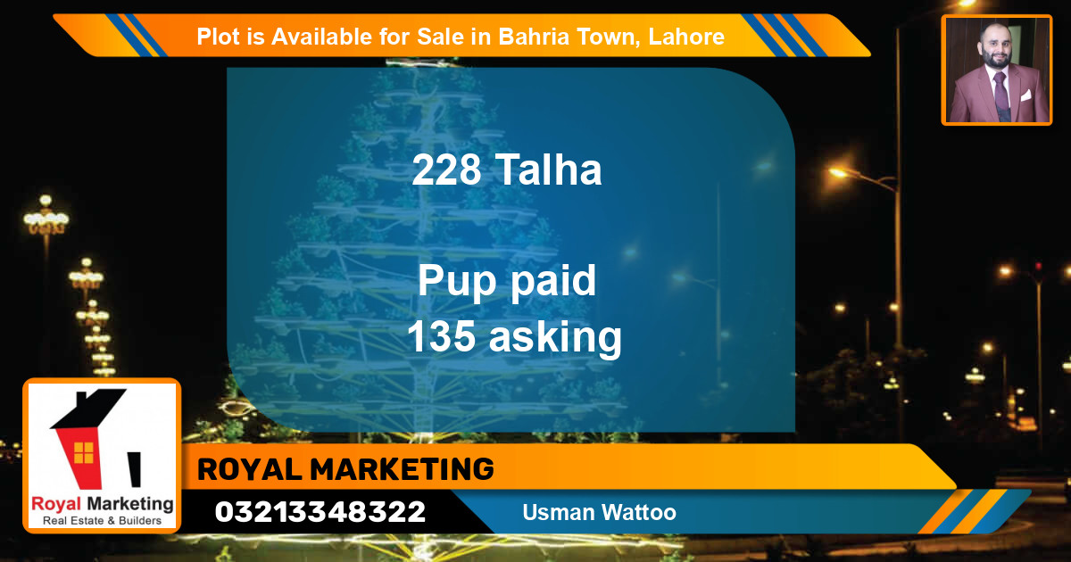 Residential Plot for Sale in Bahria Town, Lahore - (BP-91352)