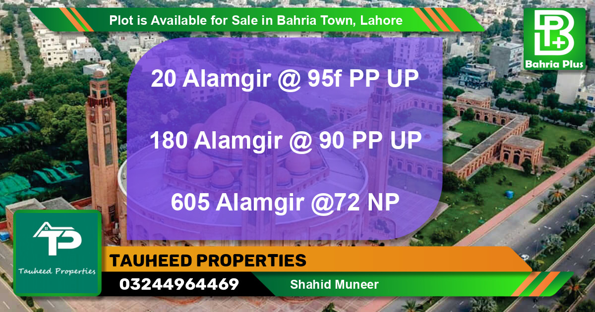 Residential Plot for Sale in Bahria Town, Lahore - (BP-91387)