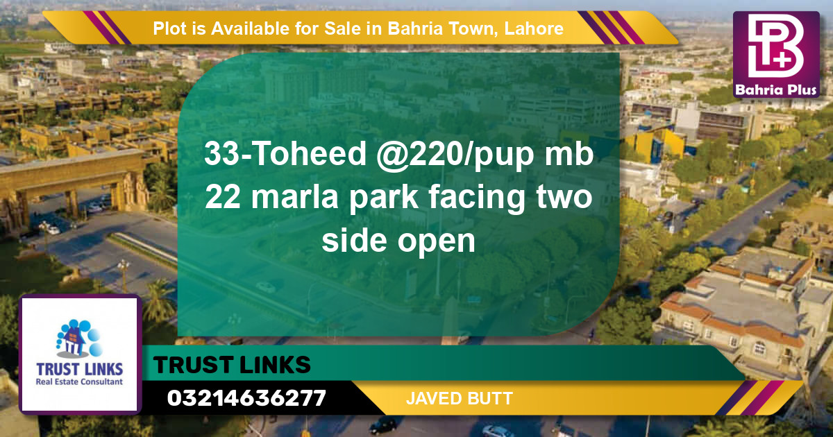 Residential Plot for Sale in Bahria Town, Lahore - (BP-91388)