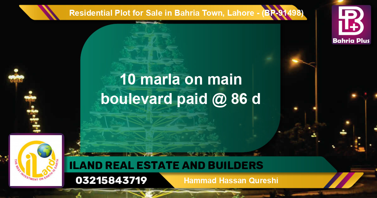 Residential Plot for Sale in Bahria Town, Lahore - (BP-91498)