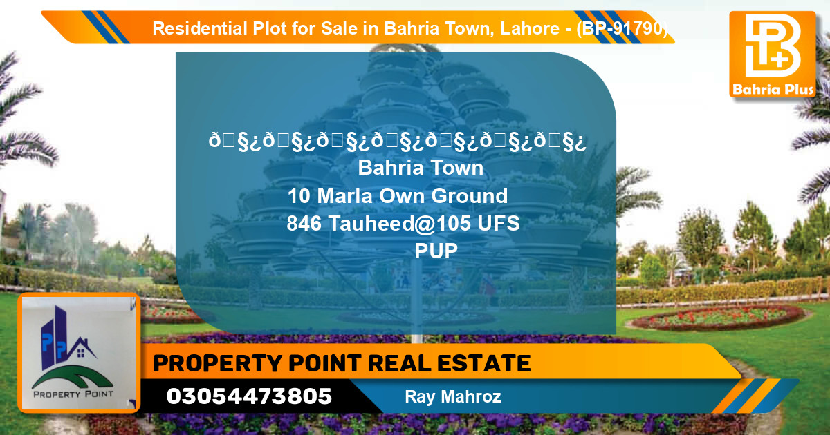 Residential Plot for Sale in Bahria Town, Lahore - (BP-91790)