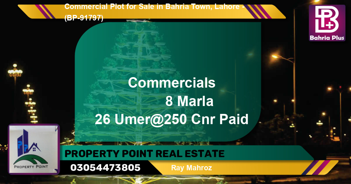 Commercial Plot for Sale in Bahria Town, Lahore - (BP-91797)