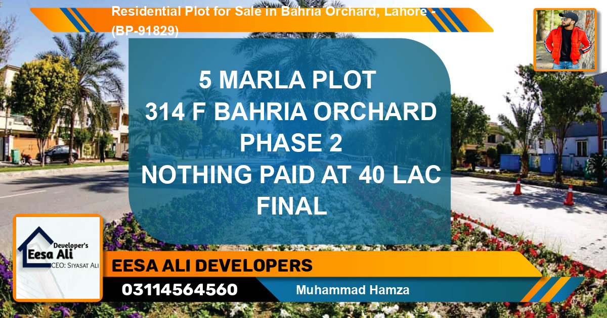Residential Plot for Sale in Bahria Orchard, Lahore - (BP-91829)
