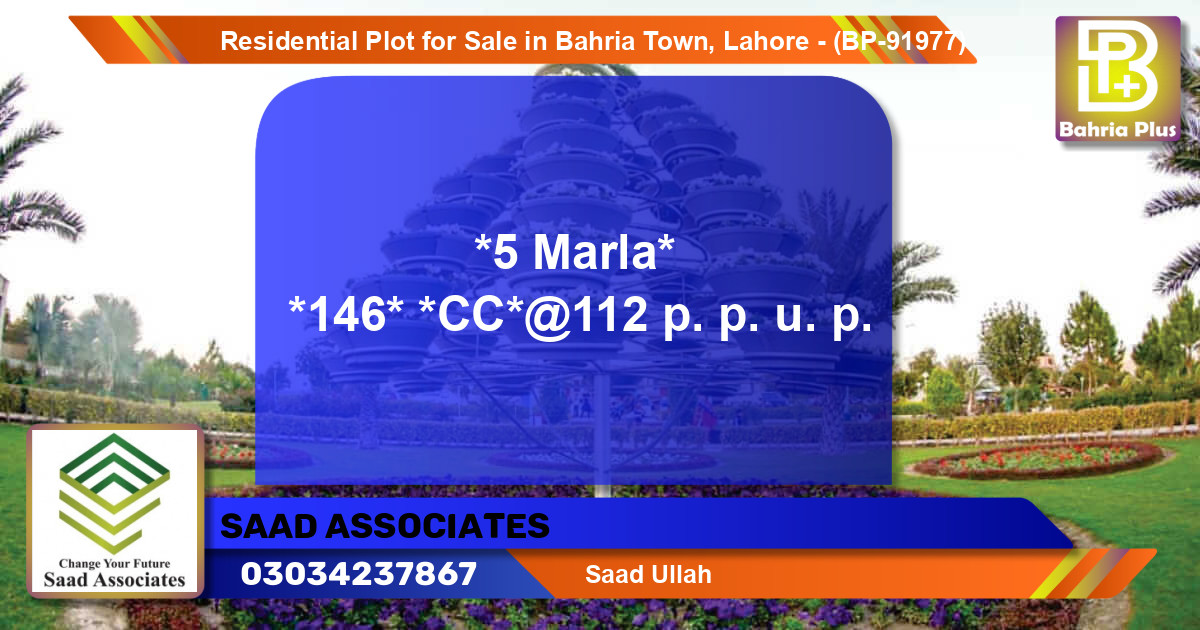Residential Plot for Sale in Bahria Town, Lahore - (BP-91977)
