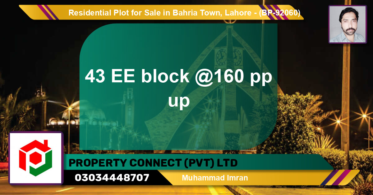 Residential Plot for Sale in Bahria Town, Lahore - (BP-92060)