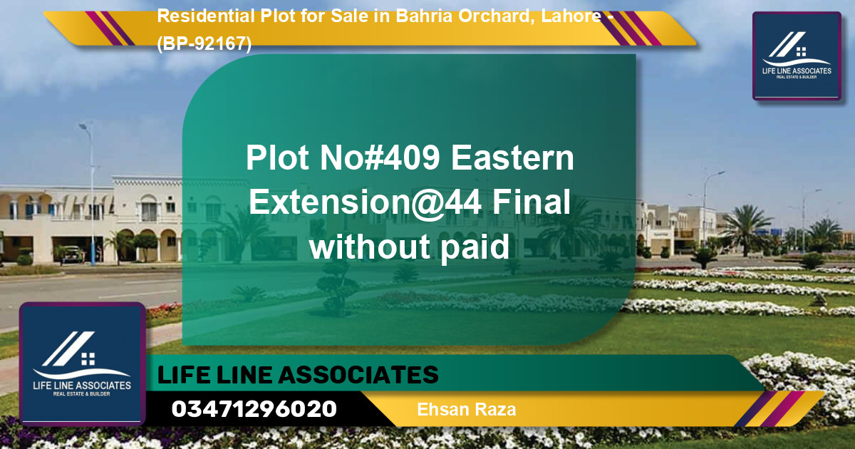 Residential Plot for Sale in Bahria Orchard, Lahore - (BP-92167)