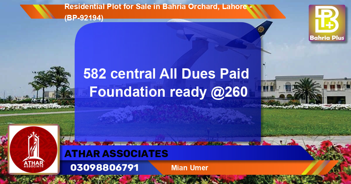Residential Plot for Sale in Bahria Orchard, Lahore - (BP-92194)