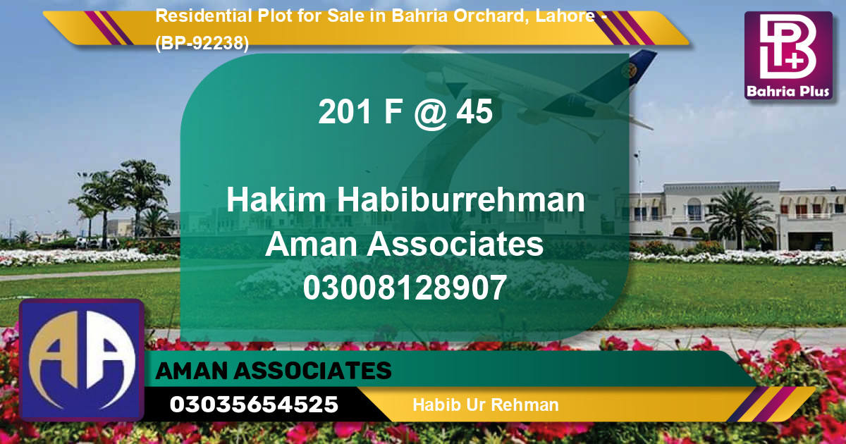 Residential Plot for Sale in Phase 2 - F Block -  Bahria Orchard, Lahore - (BP-92238)