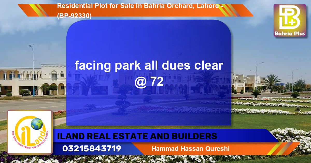 Residential Plot for Sale in Bahria Orchard, Lahore - (BP-92330)
