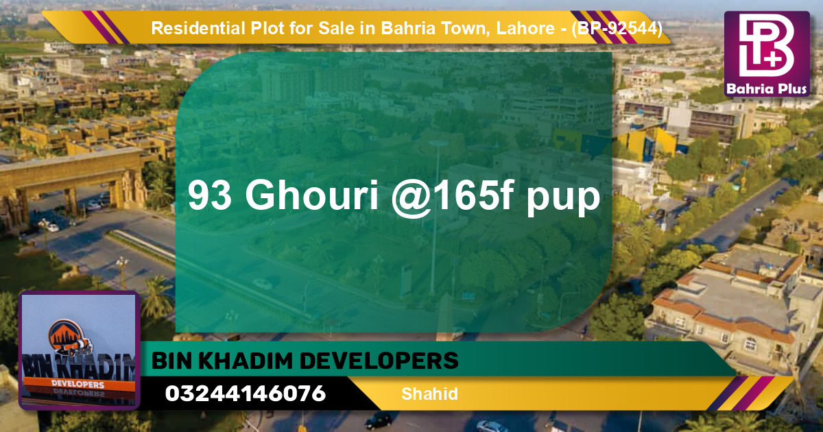 Residential Plot for Sale in Bahria Town, Lahore - (BP-92544)
