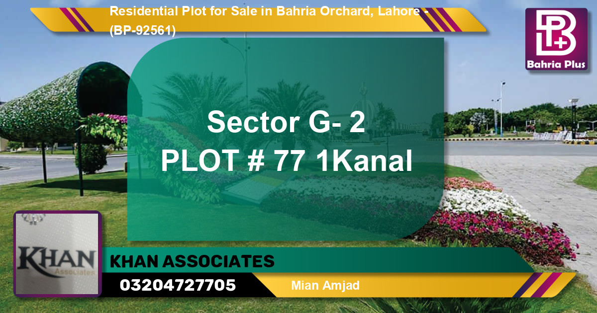 Residential Plot for Sale in Bahria Orchard, Lahore - (BP-92561)