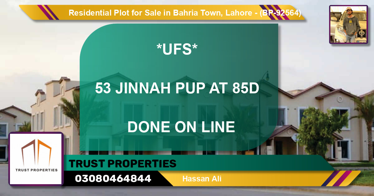 Residential Plot for Sale in Bahria Town, Lahore - (BP-92564)