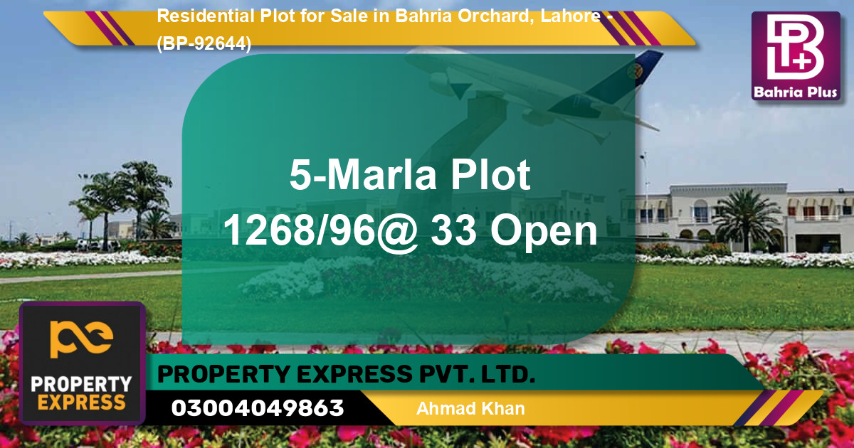 Residential Plot for Sale in Bahria Orchard, Lahore - (BP-92644)