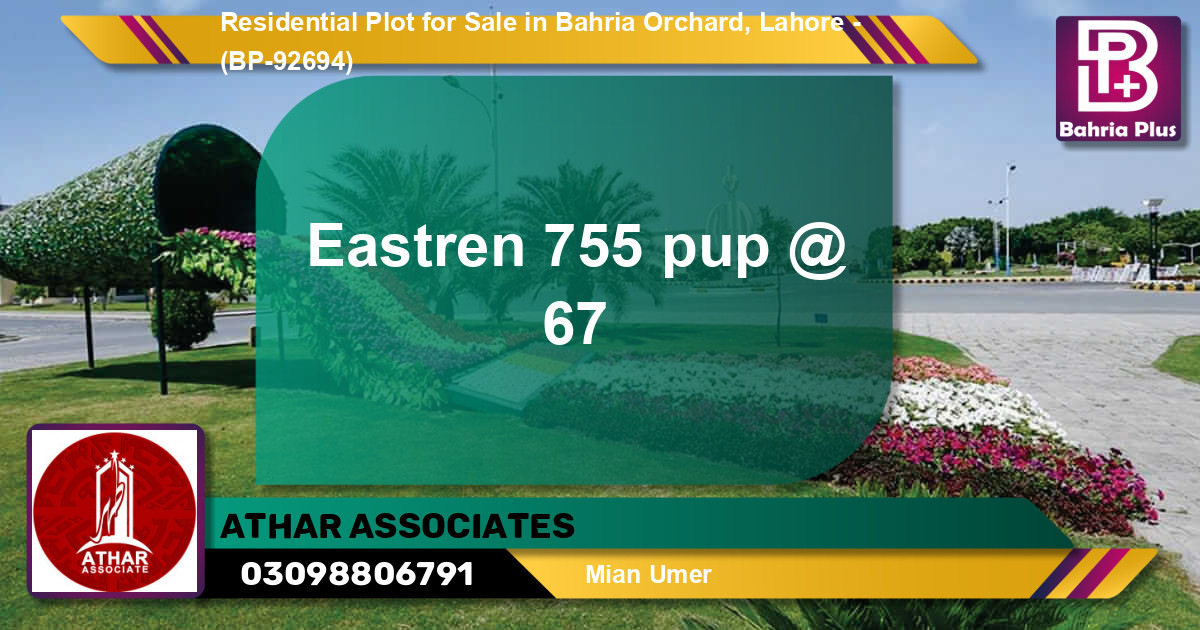 Residential Plot for Sale in Bahria Orchard, Lahore - (BP-92694)