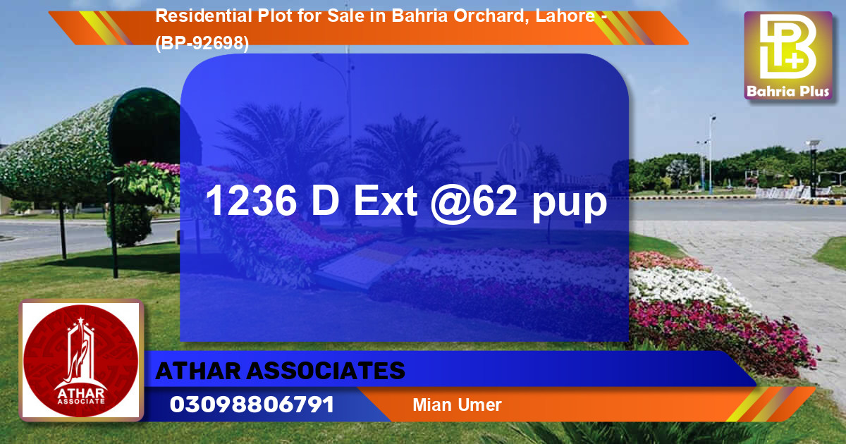 Residential Plot for Sale in Bahria Orchard, Lahore - (BP-92698)
