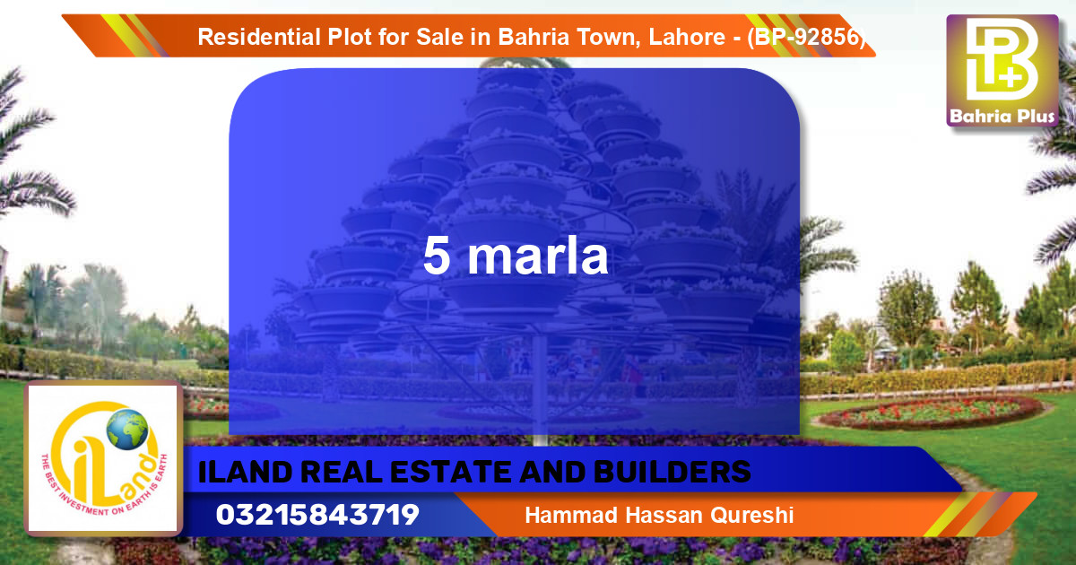 Residential Plot for Sale in Bahria Town, Lahore - (BP-92856)