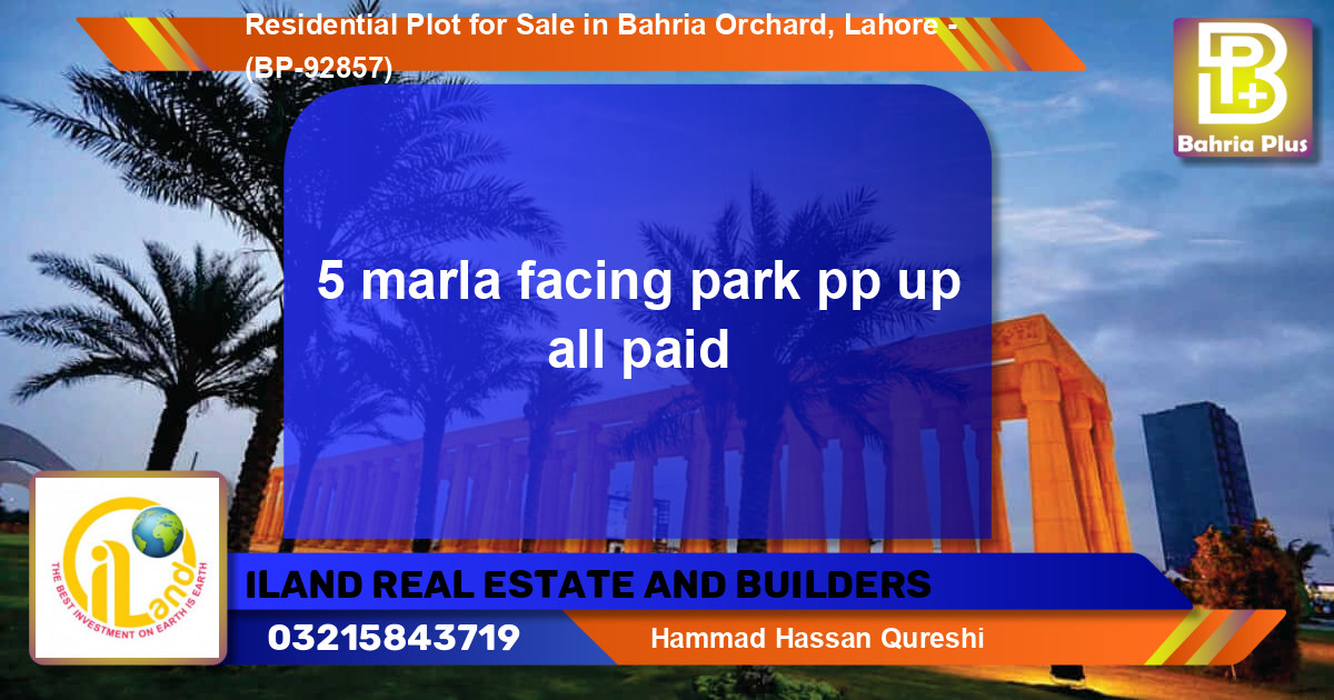 Residential Plot for Sale in Bahria Orchard, Lahore - (BP-92857)