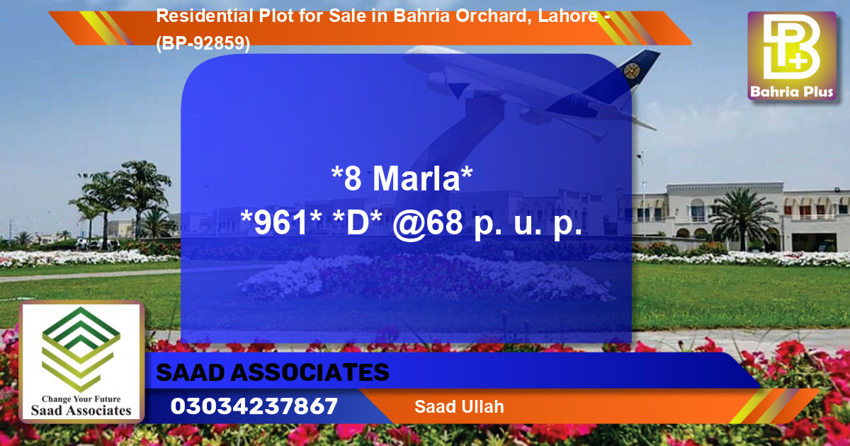 Residential Plot for Sale in Bahria Orchard, Lahore - (BP-92859)