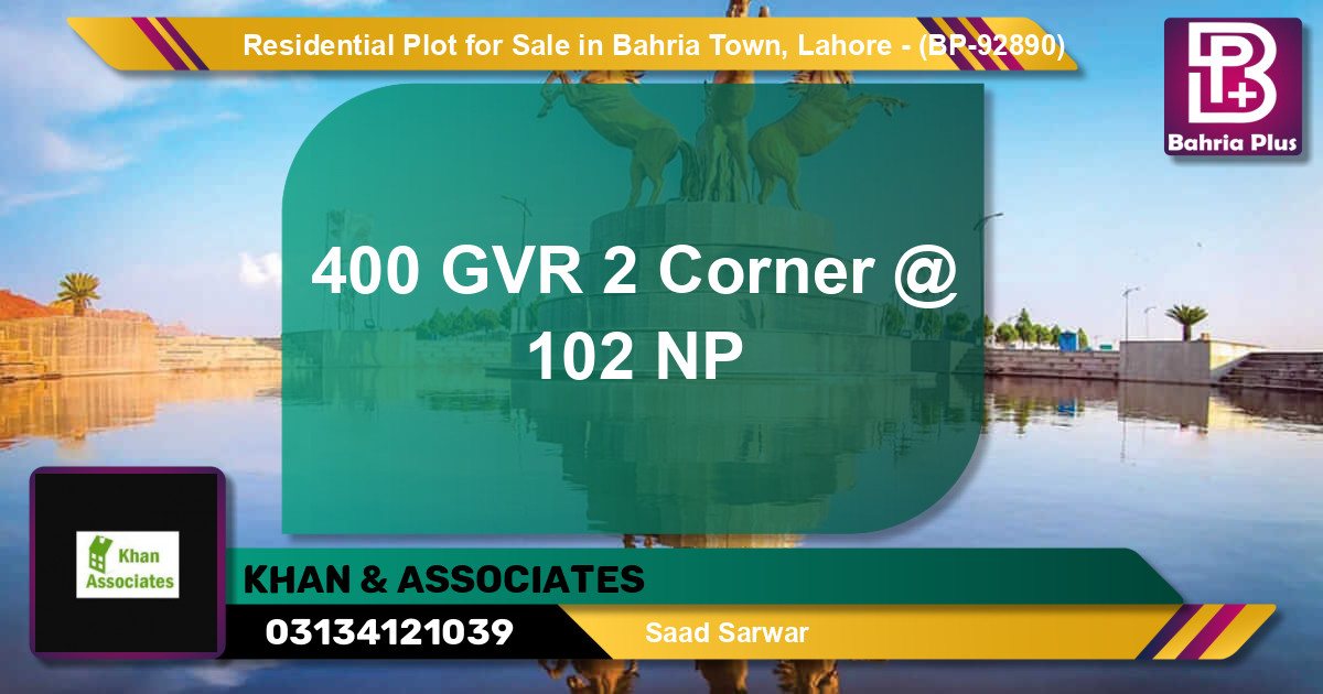 Residential Plot for Sale in Bahria Town, Lahore - (BP-92890)