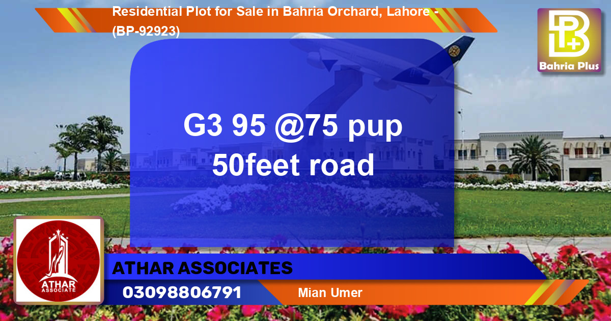 Residential Plot for Sale in Bahria Orchard, Lahore - (BP-92923)
