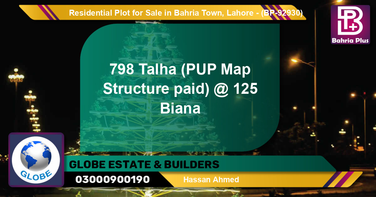 Residential Plot for Sale in Bahria Town, Lahore - (BP-92930)