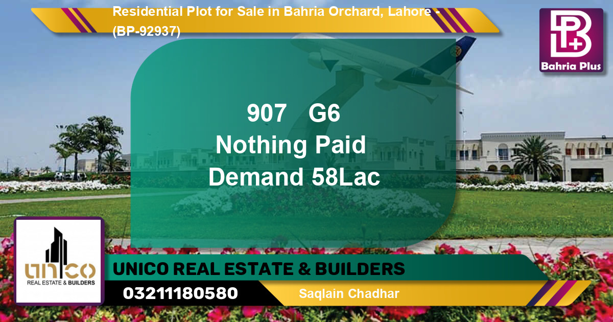 Residential Plot for Sale in Bahria Orchard, Lahore - (BP-92937)
