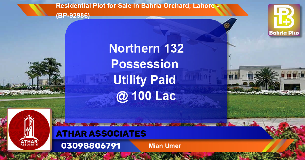 Residential Plot for Sale in Bahria Orchard, Lahore - (BP-92986)