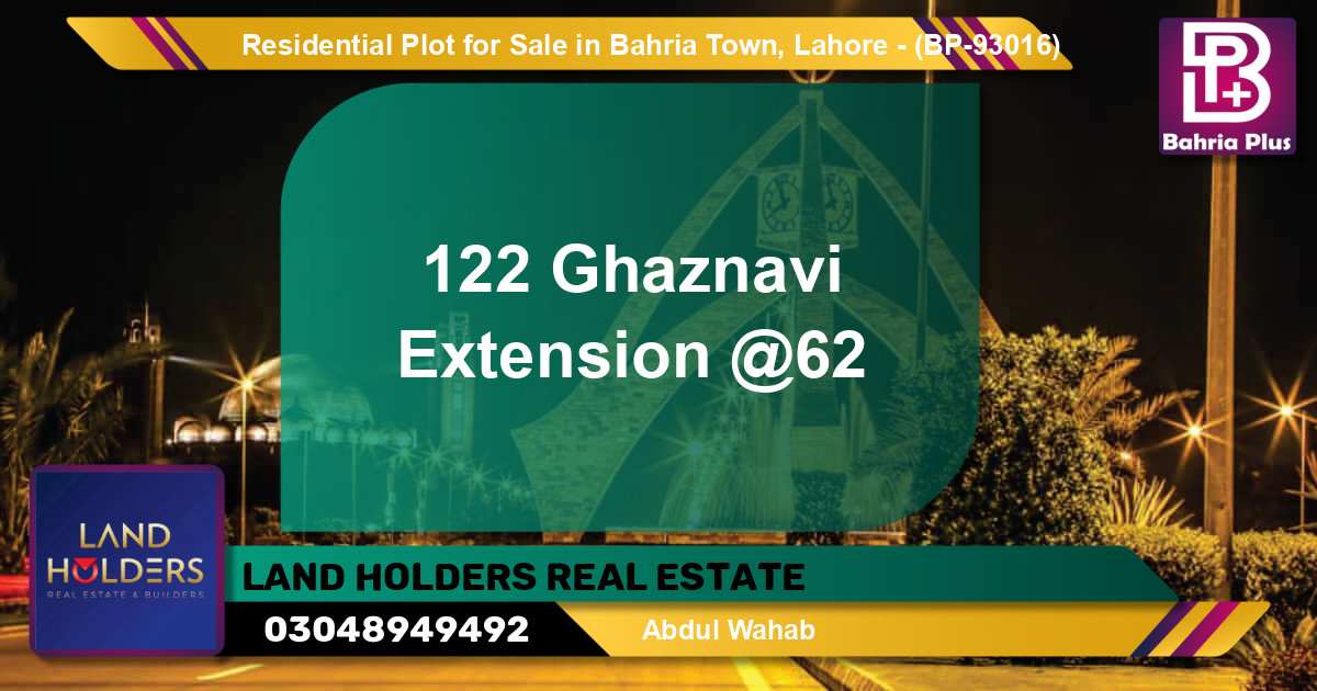 Residential Plot for Sale in Bahria Town, Lahore - (BP-93016)