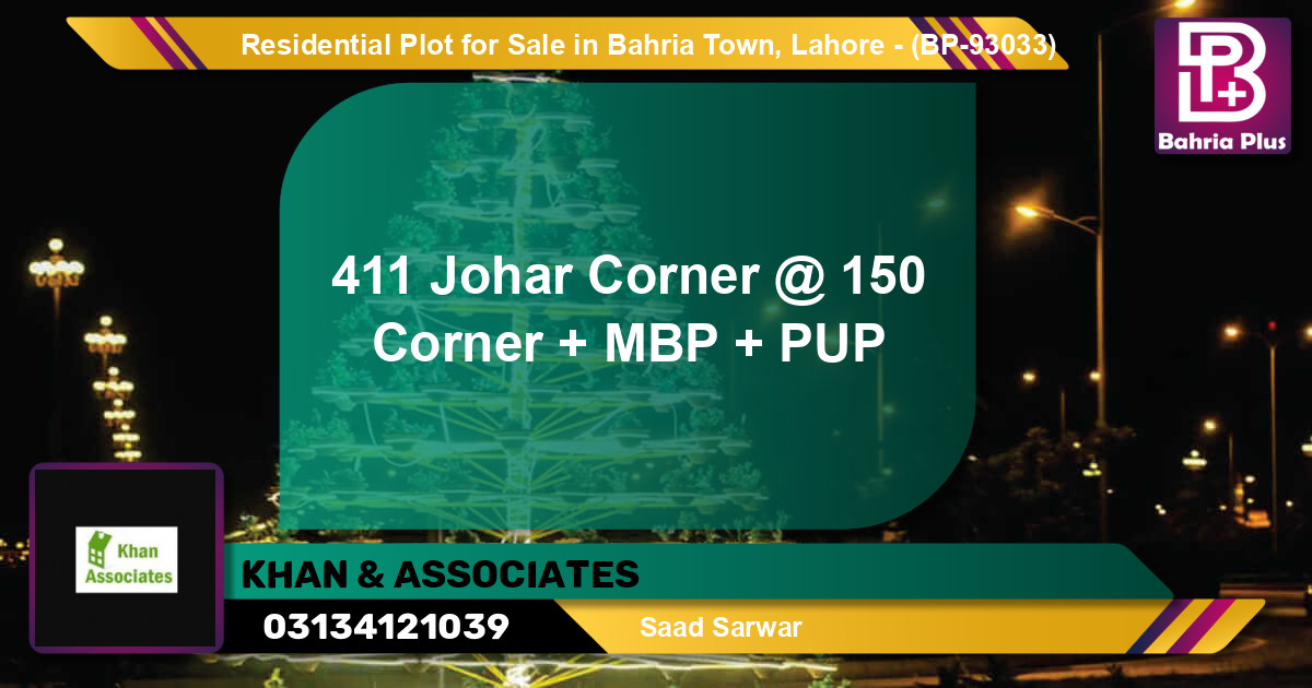Residential Plot for Sale in Bahria Town, Lahore - (BP-93033)