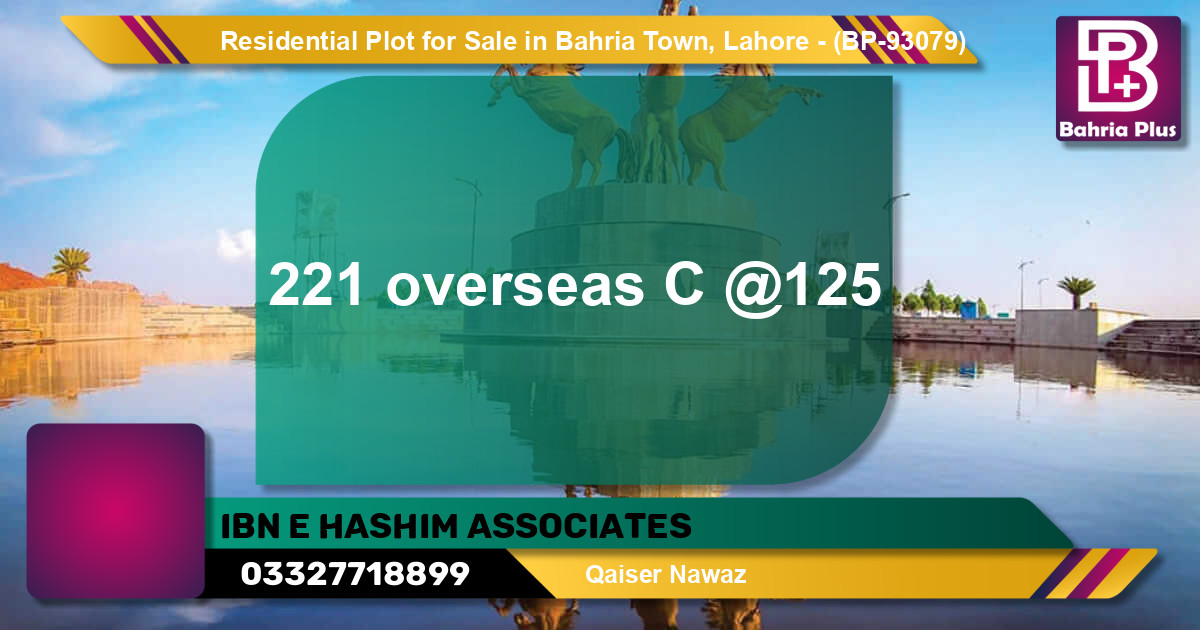 Residential Plot for Sale in Bahria Town, Lahore - (BP-93079)