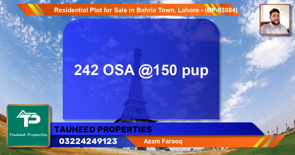 Residential Plot for Sale in Bahria Town, Lahore - (BP-93084)