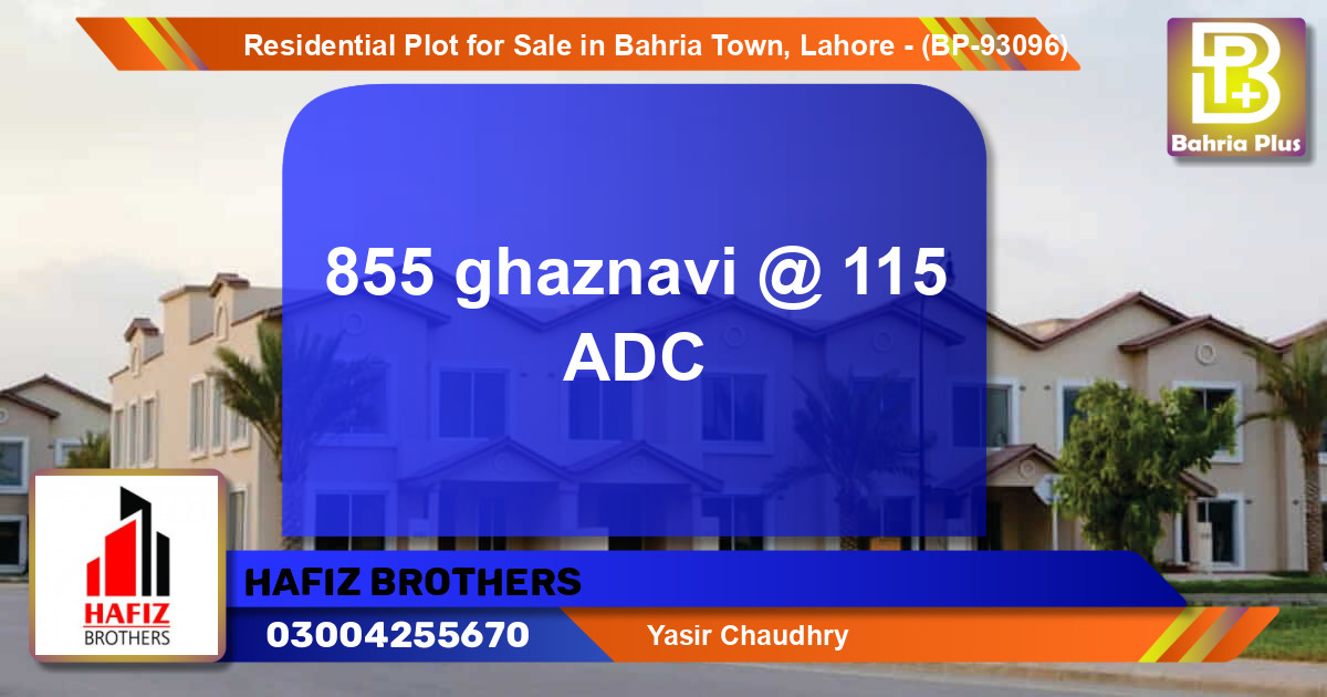 Residential Plot for Sale in Bahria Town, Lahore - (BP-93096)