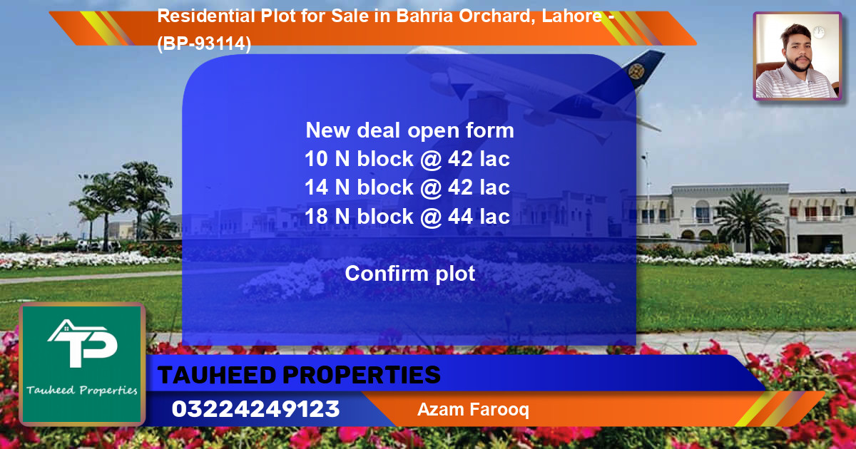 Residential Plot for Sale in Bahria Orchard, Lahore - (BP-93114)