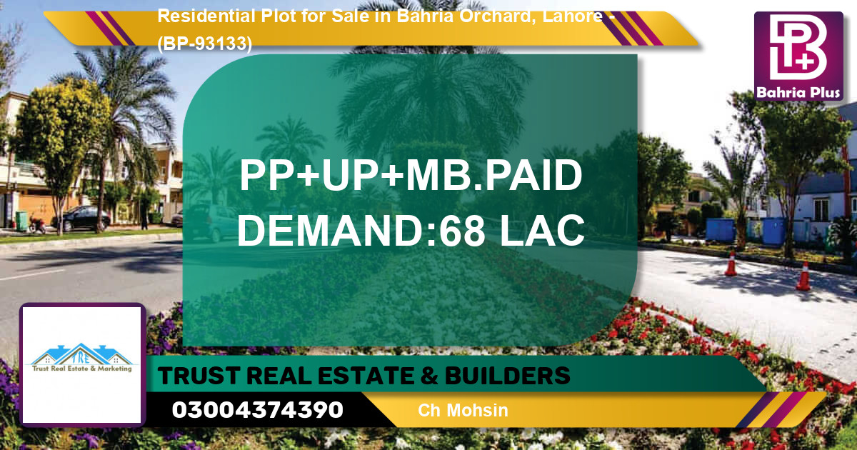 Residential Plot for Sale in Bahria Orchard, Lahore - (BP-93133)