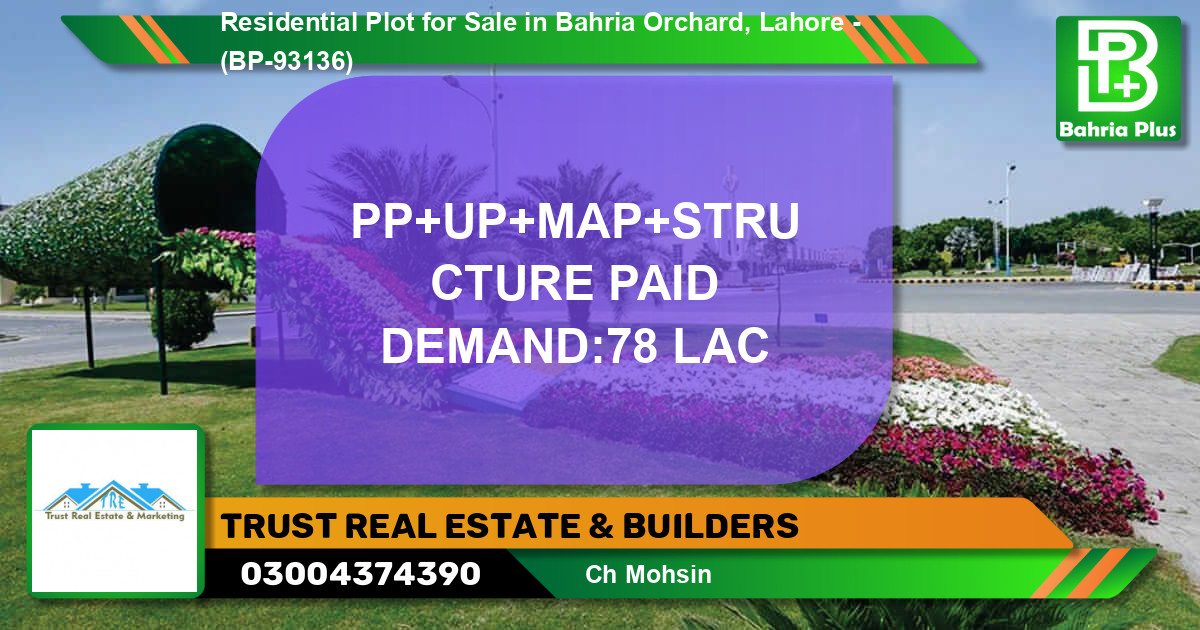 Residential Plot for Sale in Bahria Orchard, Lahore - (BP-93136)