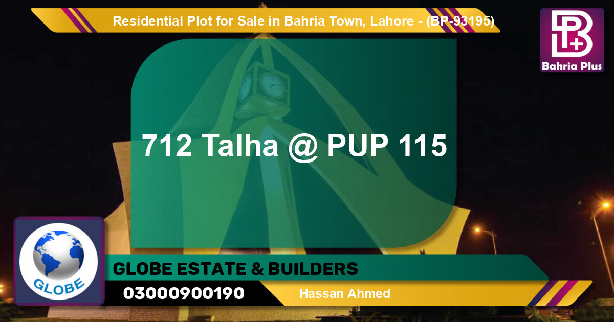 Residential Plot for Sale in Bahria Town, Lahore - (BP-93195)