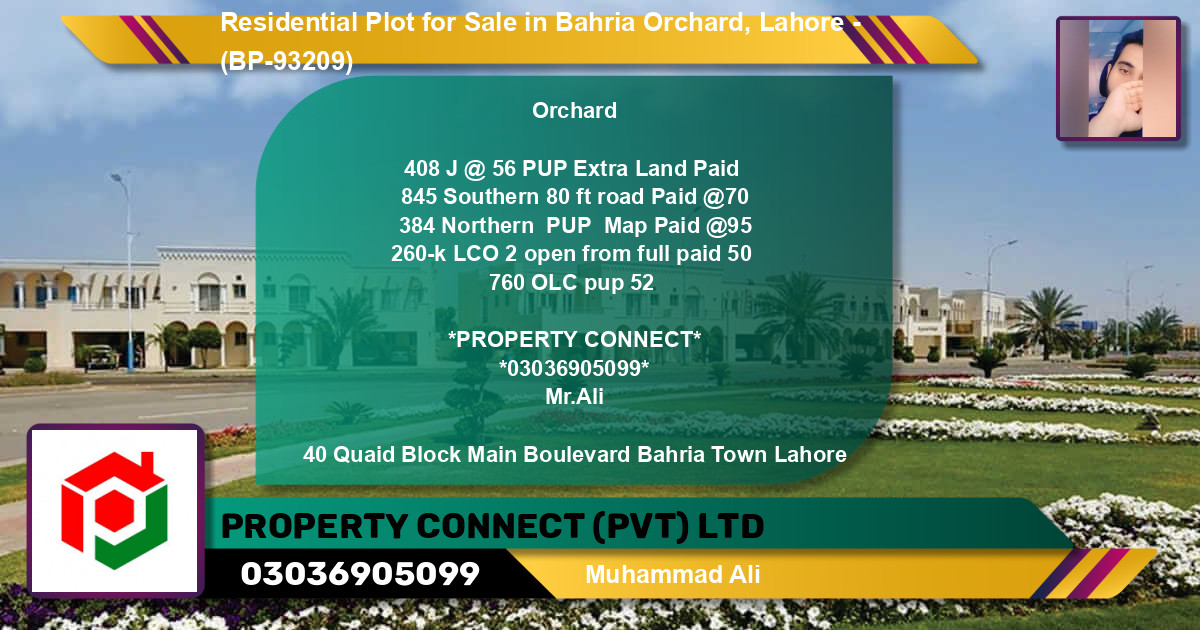 Residential Plot for Sale in Bahria Orchard, Lahore - (BP-93209)
