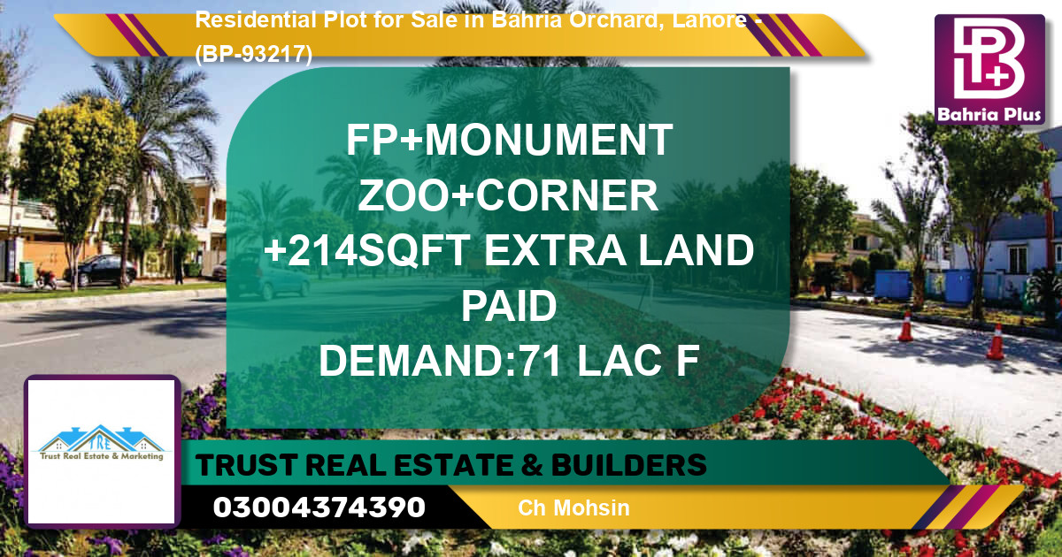 Residential Plot for Sale in Bahria Orchard, Lahore - (BP-93217)